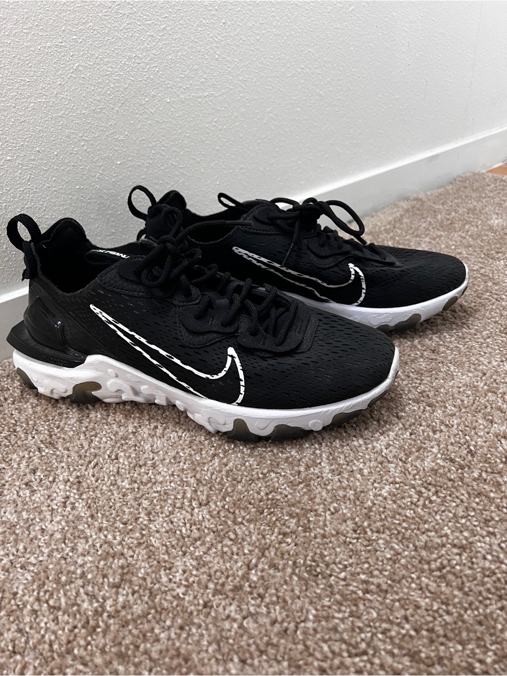Nike React Vision D/MS/X Black and White Men's Athletic Sneakers